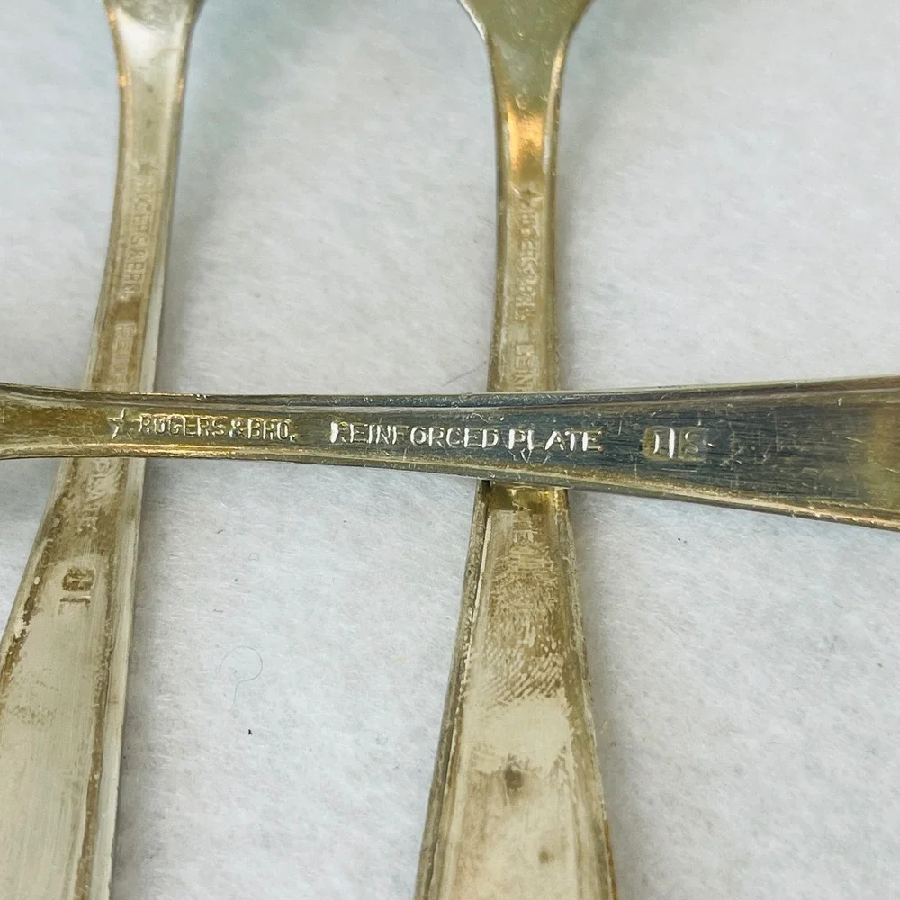Vintage Rogers & Bro Silver Plated Dinner Forks Ornate Floral Set of 3